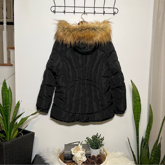 MADDEN GIRL (Juniors) Insulated Quilted Bubble Puffer Ski Coat, Black, L - Picture 11 of 11